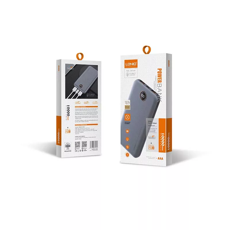 پاوربانک الدینیو مدل فست شارژ pq10 ظرفیت 10000 میلی آمپر ساعت