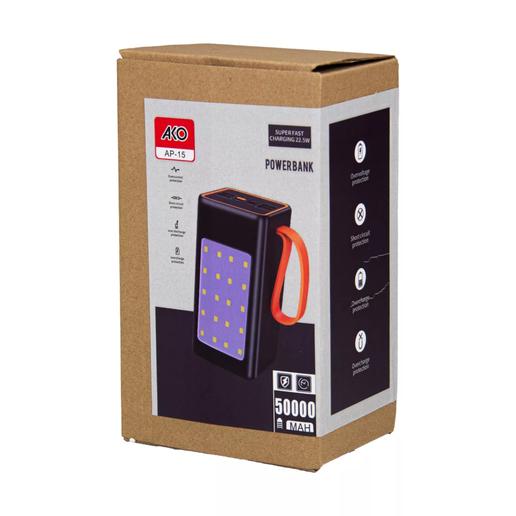 شارژر همراه آکو مدل AP-15 ظرفیت 50000 میلی آمپر ساعت