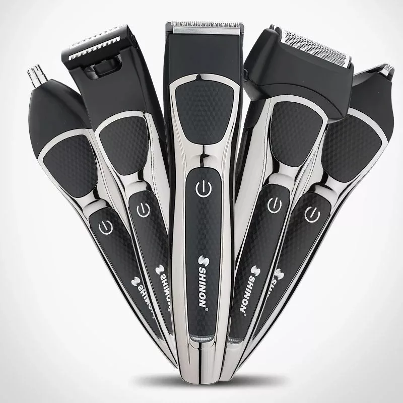 ست ماشین اصلاح موی صورت و بدن شینون مدل SH-1877، اصلاح به صورت صفر زن، حجم زن و خط زن، منبع انرژی با برق، تکنولوژی اصلاح به صورت برش مستقیم، مدت زمان شارژ 120 دقیقه و مدت زمان استفاده پس از شارژ 120 دقیقه، دارای استند نگهداری، به همراه برس تمیزکننده