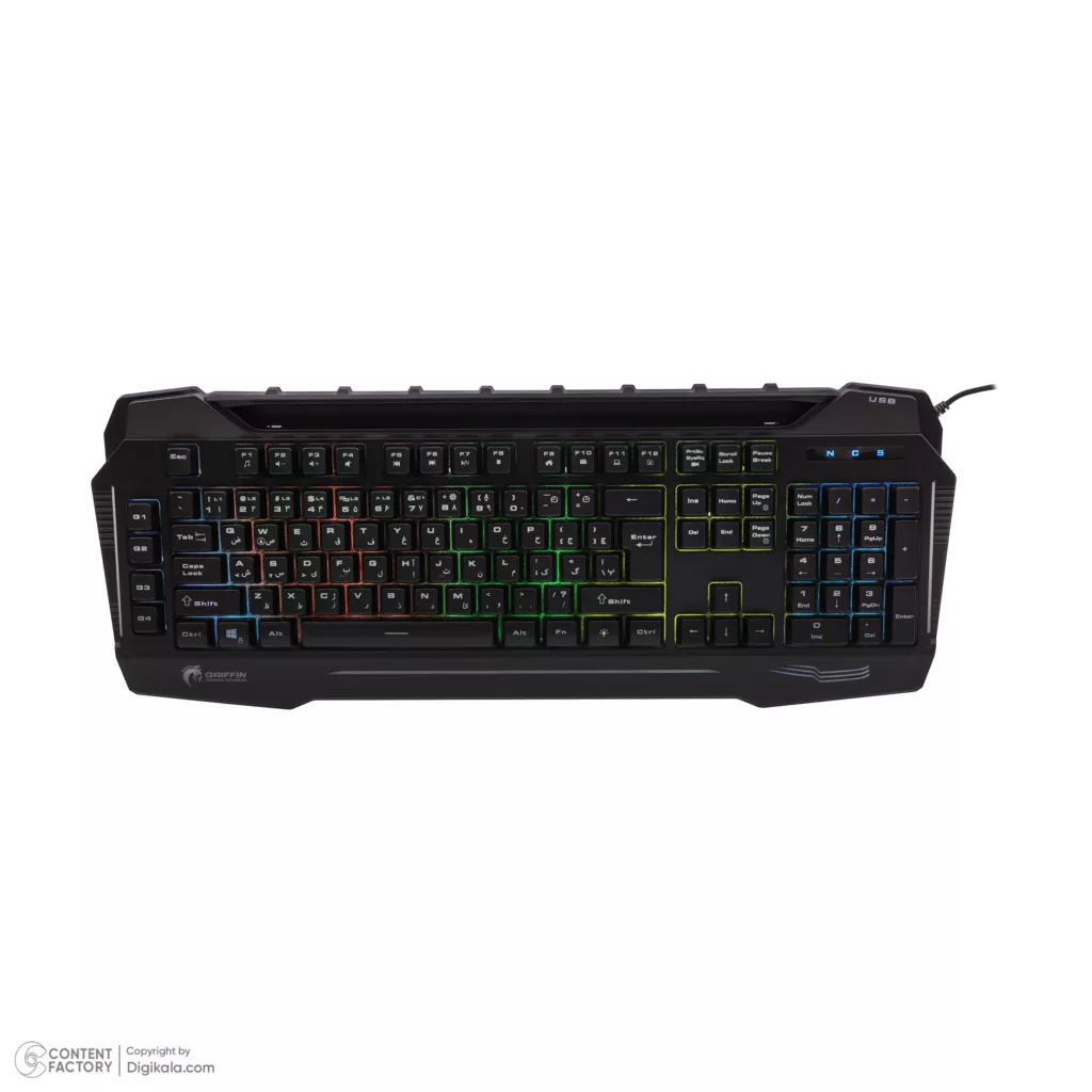 کیبورد گیمینگ گرین مدل GK702-RGB، Full-Size نورپردازی RGB