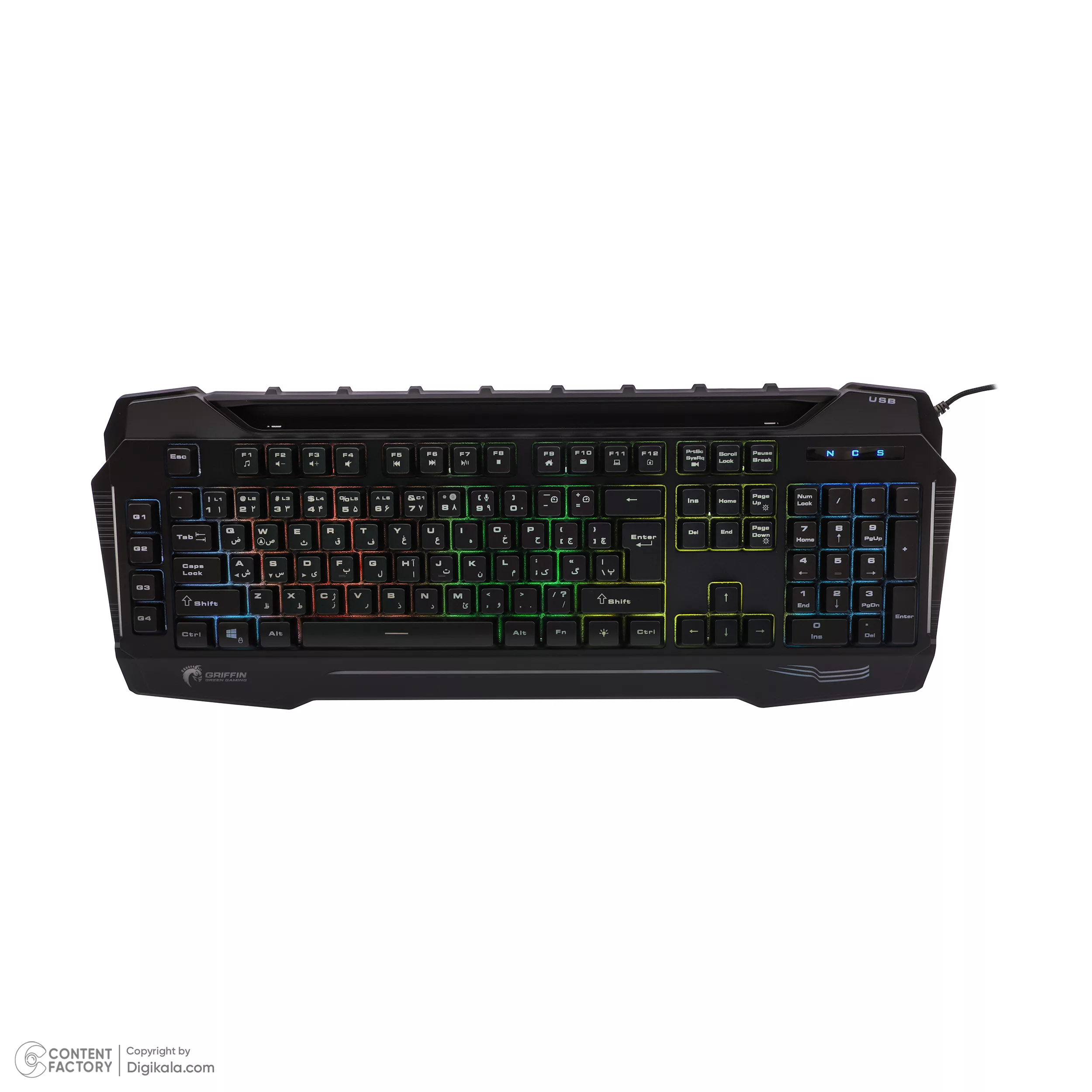 کیبورد گیمینگ گرین مدل GK702-RGB، Full-Size نورپردازی RGB
