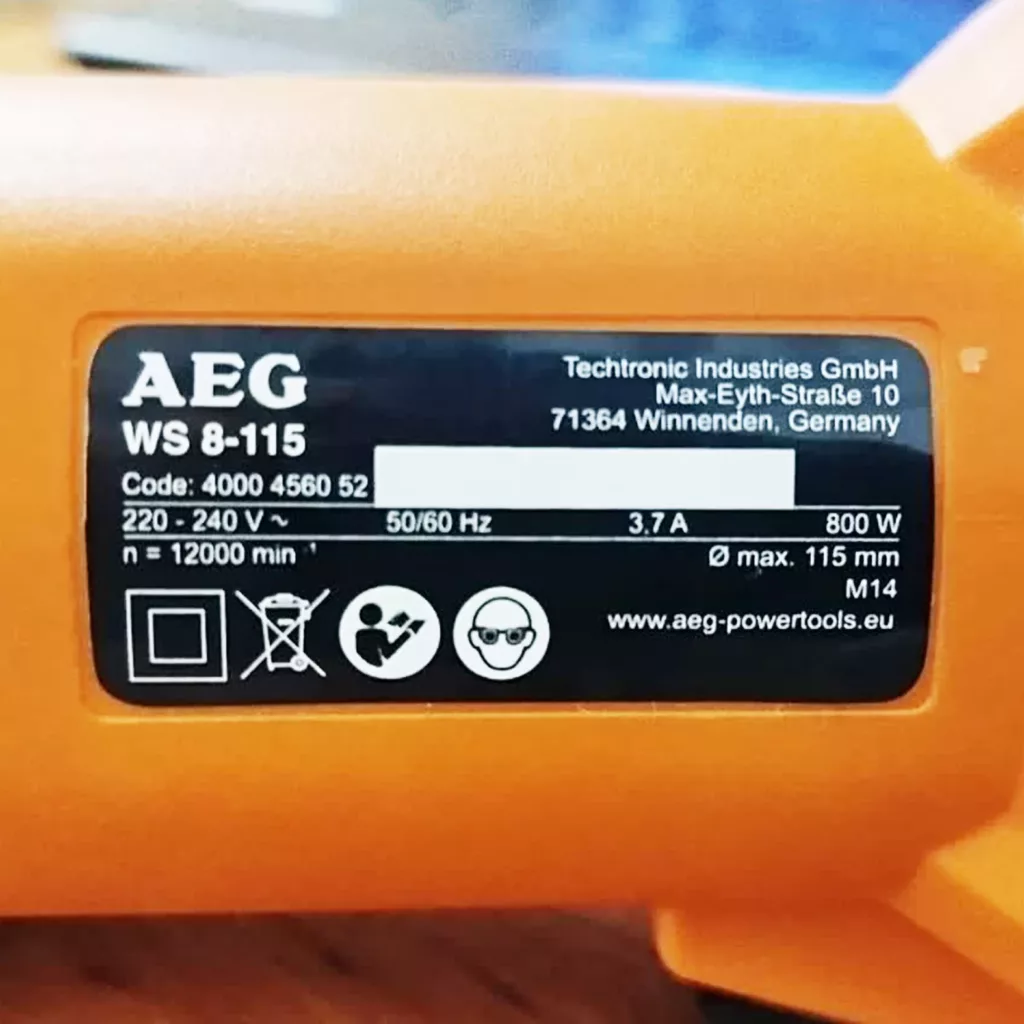 مینی فرز 115 میلیمتری 800 وات آاگ مدل WS 8-115 به همراه کیف حمل