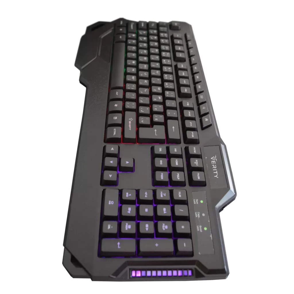 کیبورد و ماوس گیمینگ وریتی مدل V-KB6121GCW، سوییچ ممبران، Full-Size، نورپردازی LED RGB