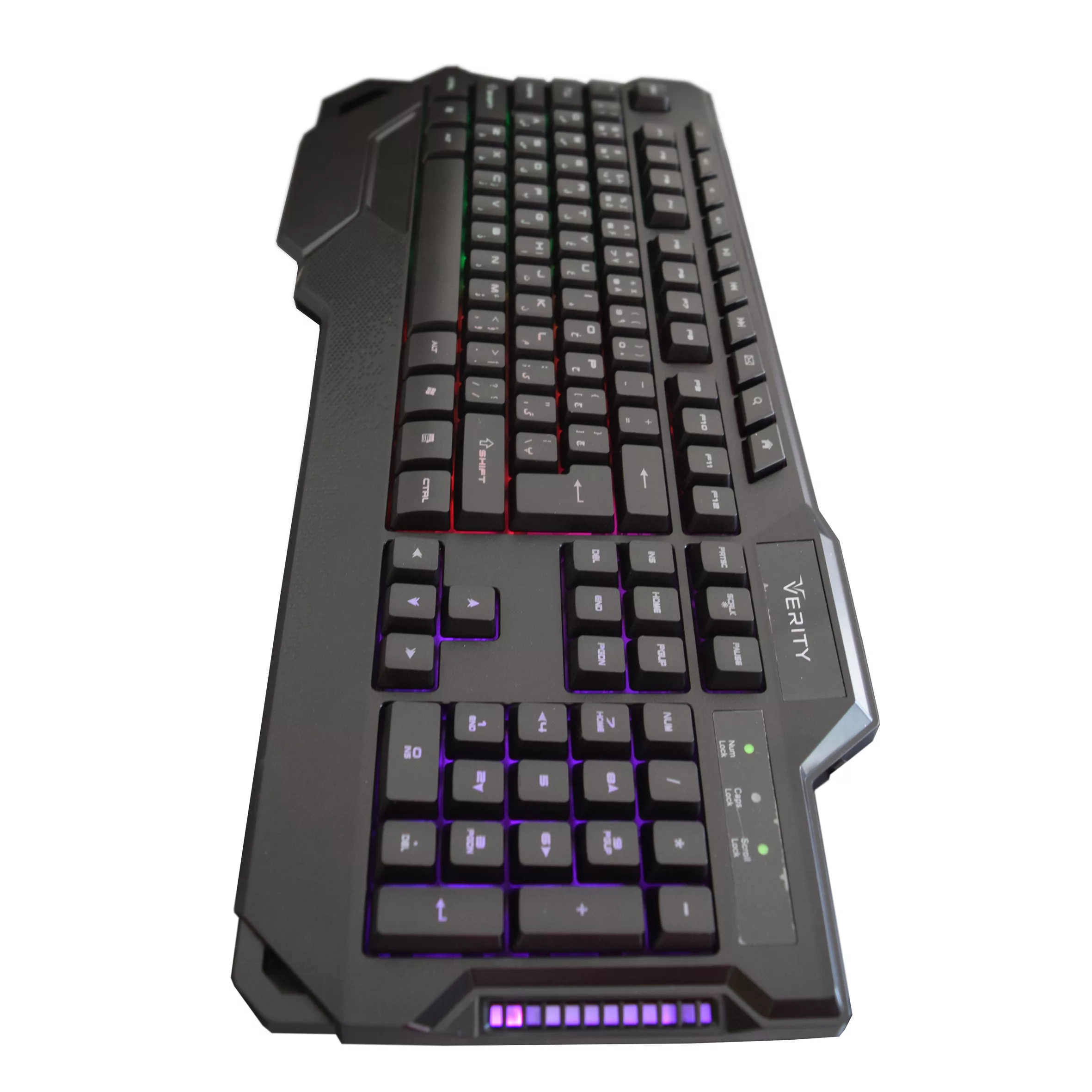 کیبورد و ماوس گیمینگ وریتی مدل V-KB6121GCW، سوییچ ممبران، Full-Size، نورپردازی LED RGB