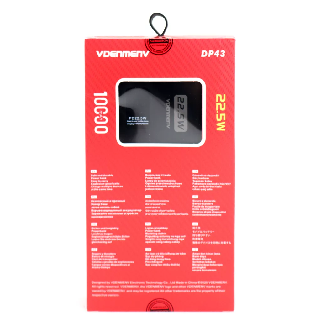 پاور بانک مدل DP43 ظرفیت 10000 میلی آمپر ساعت