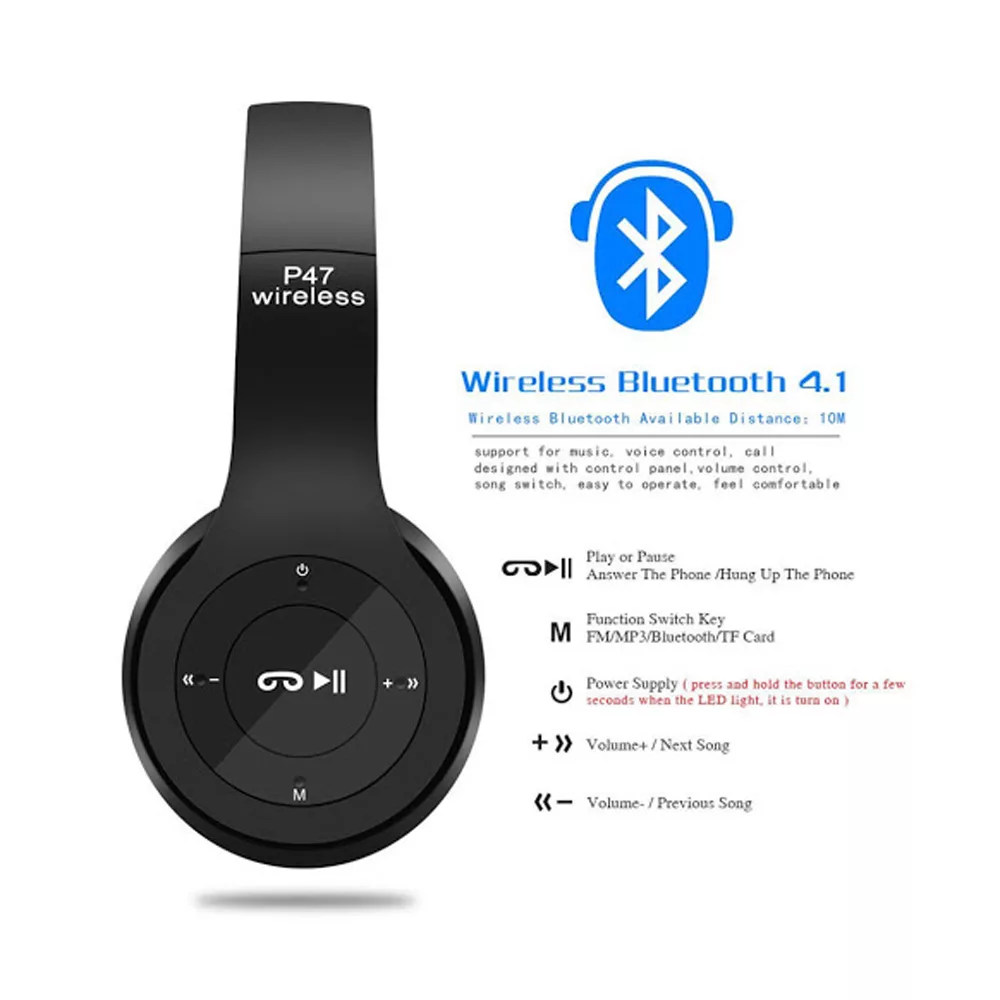 هدفون بی سیم بلوتوث مدل P47-5.0+EDR کد 6989532512530
