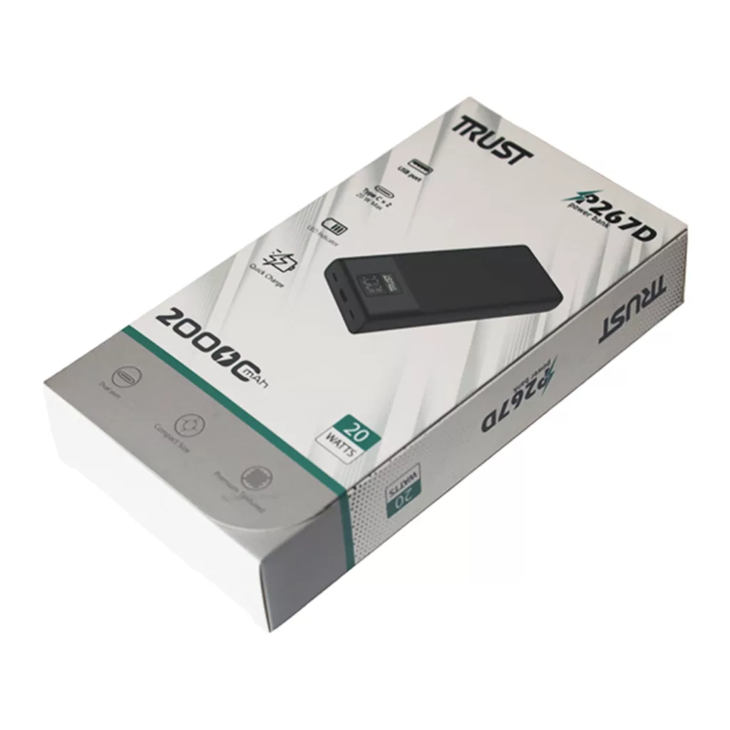 پاوربانک تراست مدل P267D ظرفیت 20000 میلی آمپر ساعت