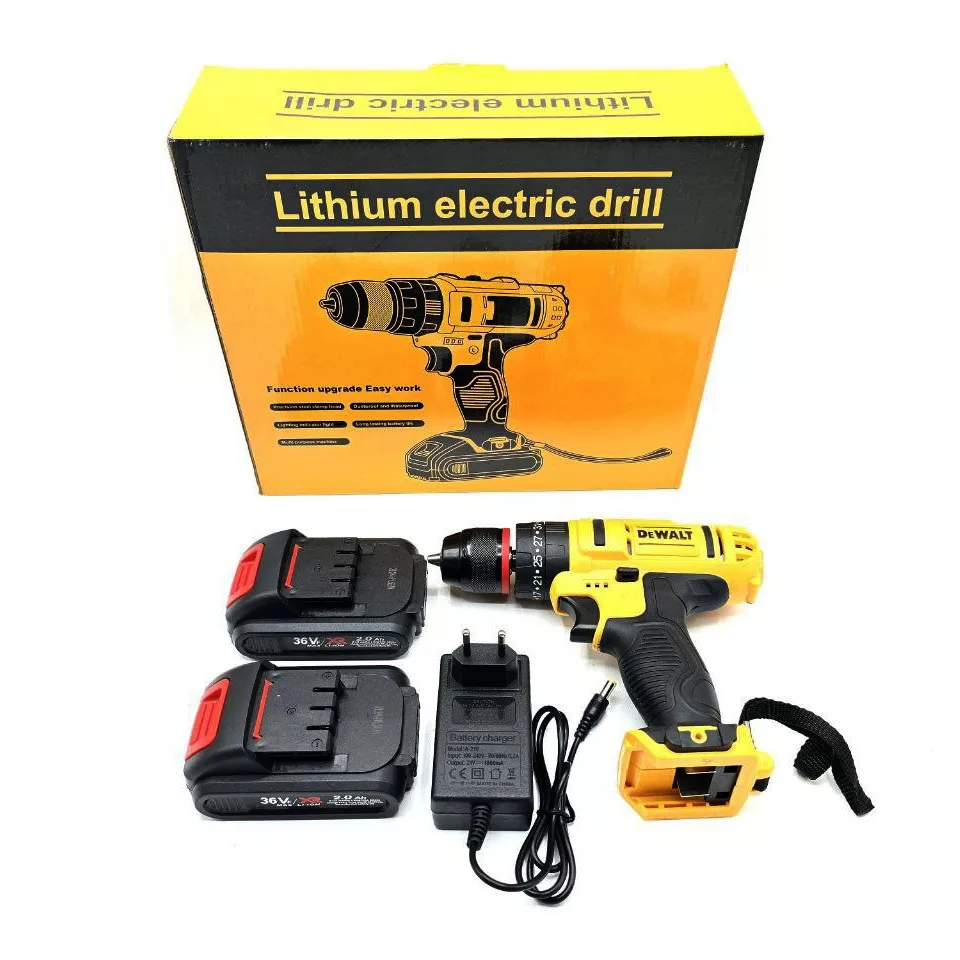 دریل پیچ گوشتی شارژی چکشی  مدل DW03 مجموعه 25 عددی