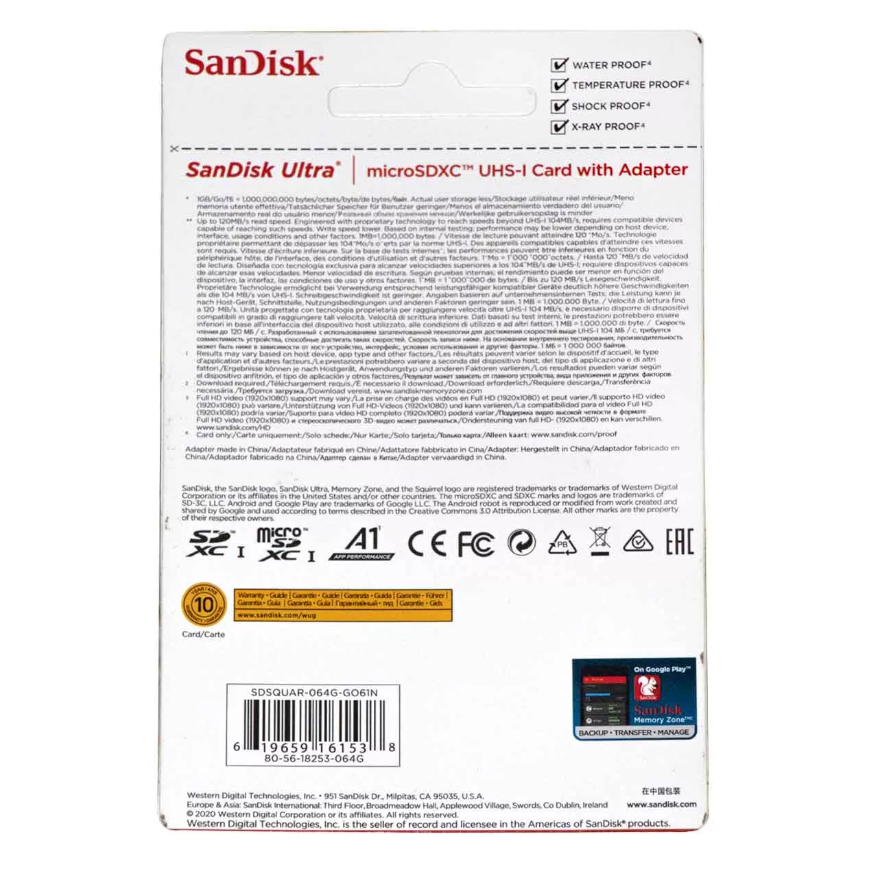 کارت حافظه microSD سن دیسک مدل Ultra A1 کلاس 10 استاندارد 1-UHS سرعت 100MBps ظرفیت 64 گیگابایت