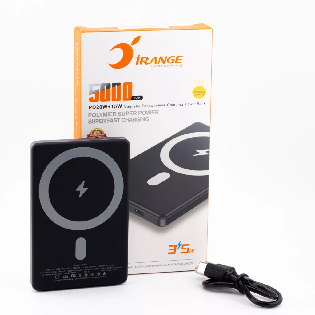 پاوربانک آیرنج طرح مگ سیف مدل IR- X12 ظرفیت 5000 میلیآمپرساعت