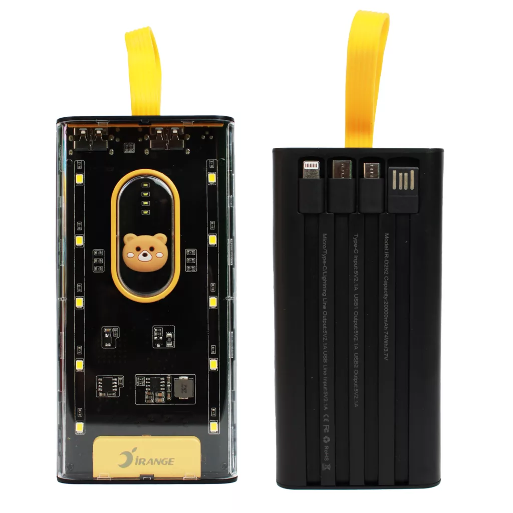 پاوربانک آیرنج مدل IR – D252 ظرفیت 20000 میلی‌آمپرساعت