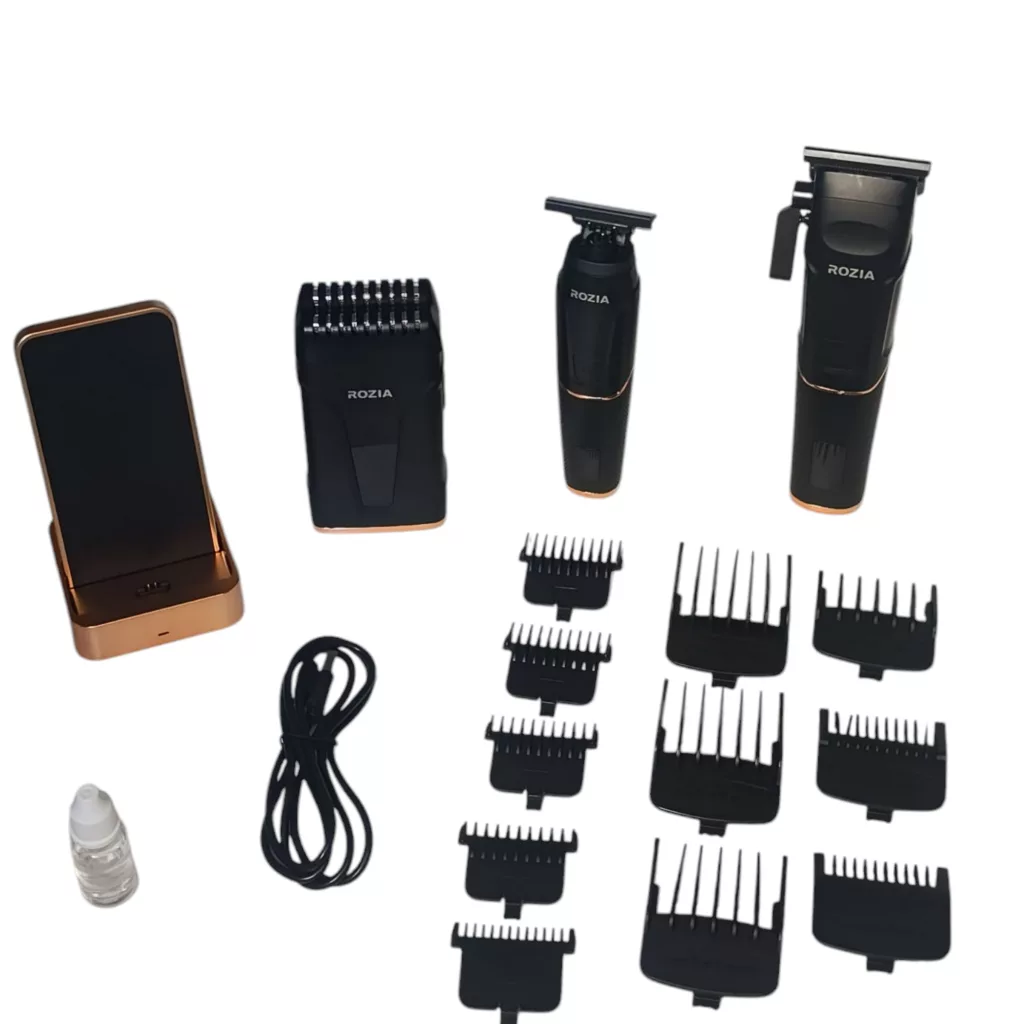 ماشین اصلاح موی سر و صورت شارژی روزیا پرو مدل HT9543 مجموعه 3 عددی