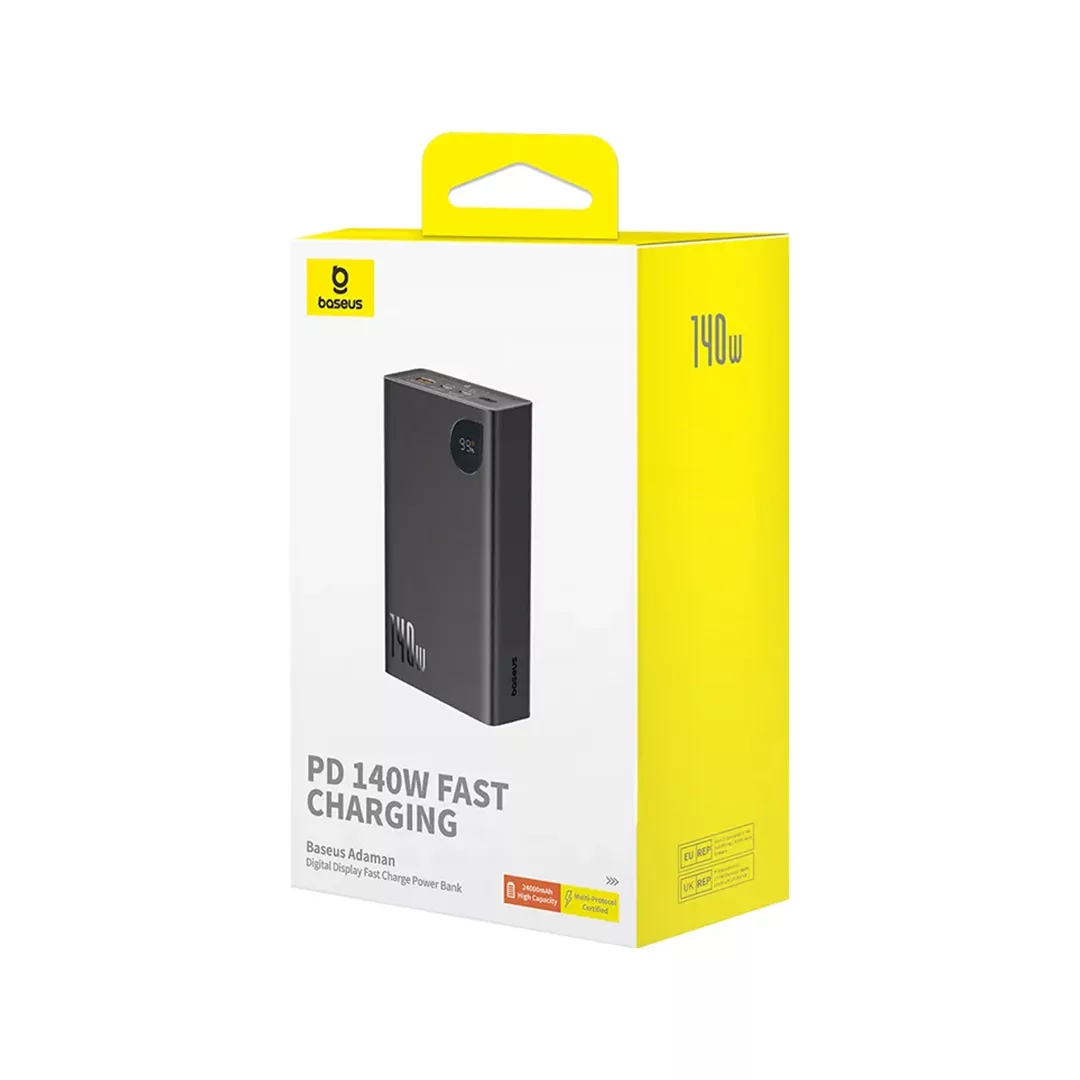 پاوربانک بیسوس مدل Adaman PD 140W Fast Charging ظرفیت 24000 میلی آمپر ساعت