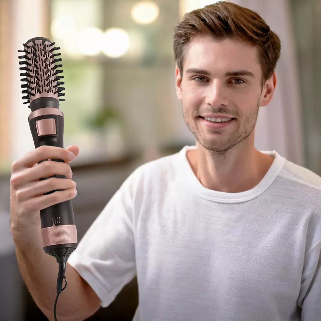 سشوار برس‌دار چرخشی حرفه‌ای دی اس پی مدل 50063A، موتور DC با توان مصرفی 1000 وات، دارای قابلیت باد سرد، سیم گردان، با حالت فرکننده، حجم‌دهنده و صاف‌کننده، وزن 500 گرم، تنظیم حرارت 2 حالته و کنترل سرعت 3 حالته، به همراه 5 عدد سری متمرکزکننده