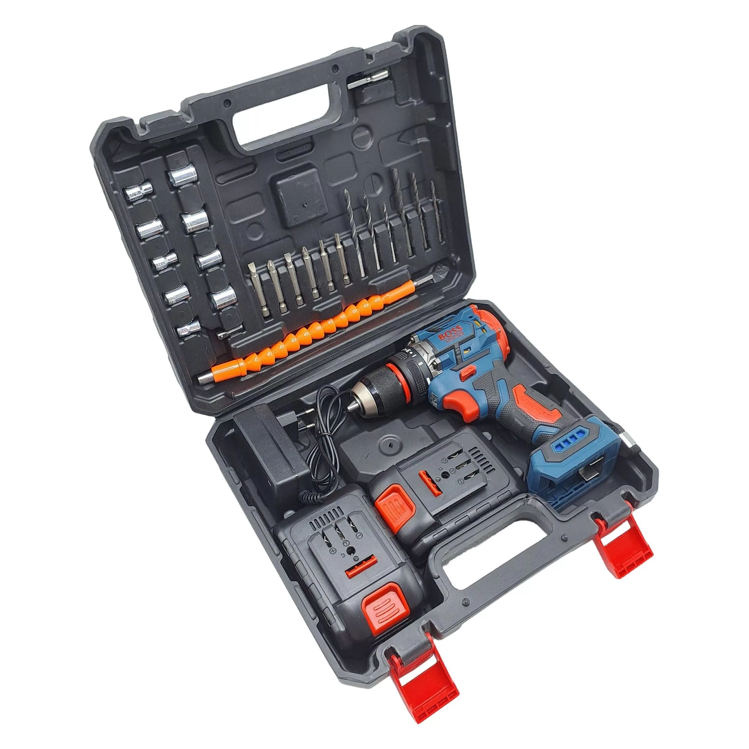 دریل پیچ گوشتی شارژی براشلس صنعتی باس مدل 48VF مجموعه 29 عددی دریل پیچ گوشتی شارژی براشلس صنعتی باس مدل 48VF مجموعه 29 عددی