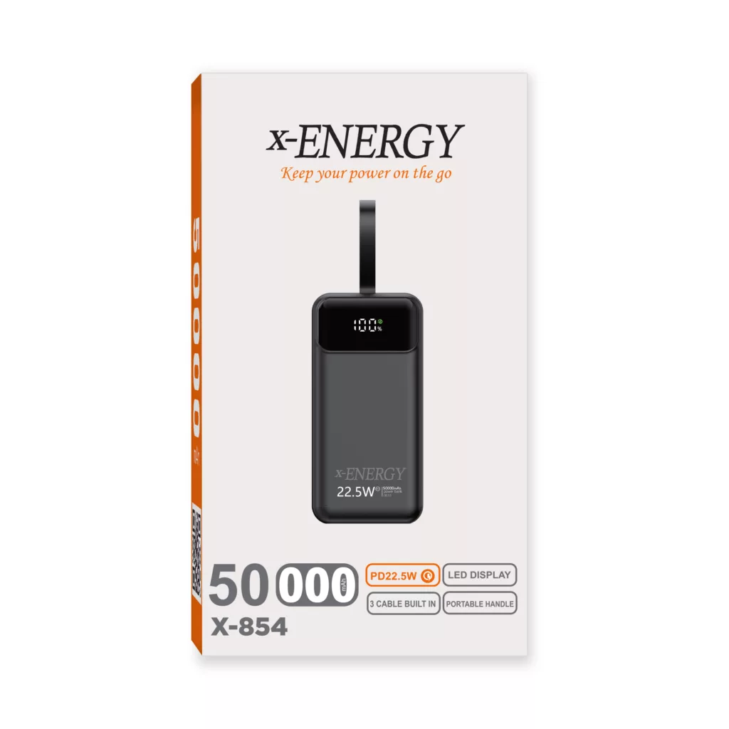 پاوربانک ایکس انرژی مدل X-854 22.5W ظرفیت 50000 میلی آمپر ساعت