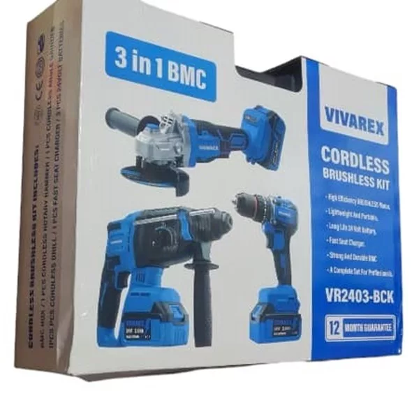 دریل پیچ گوشتی ویوارکس مدل VR2403-BCK مجموعه سه عددی