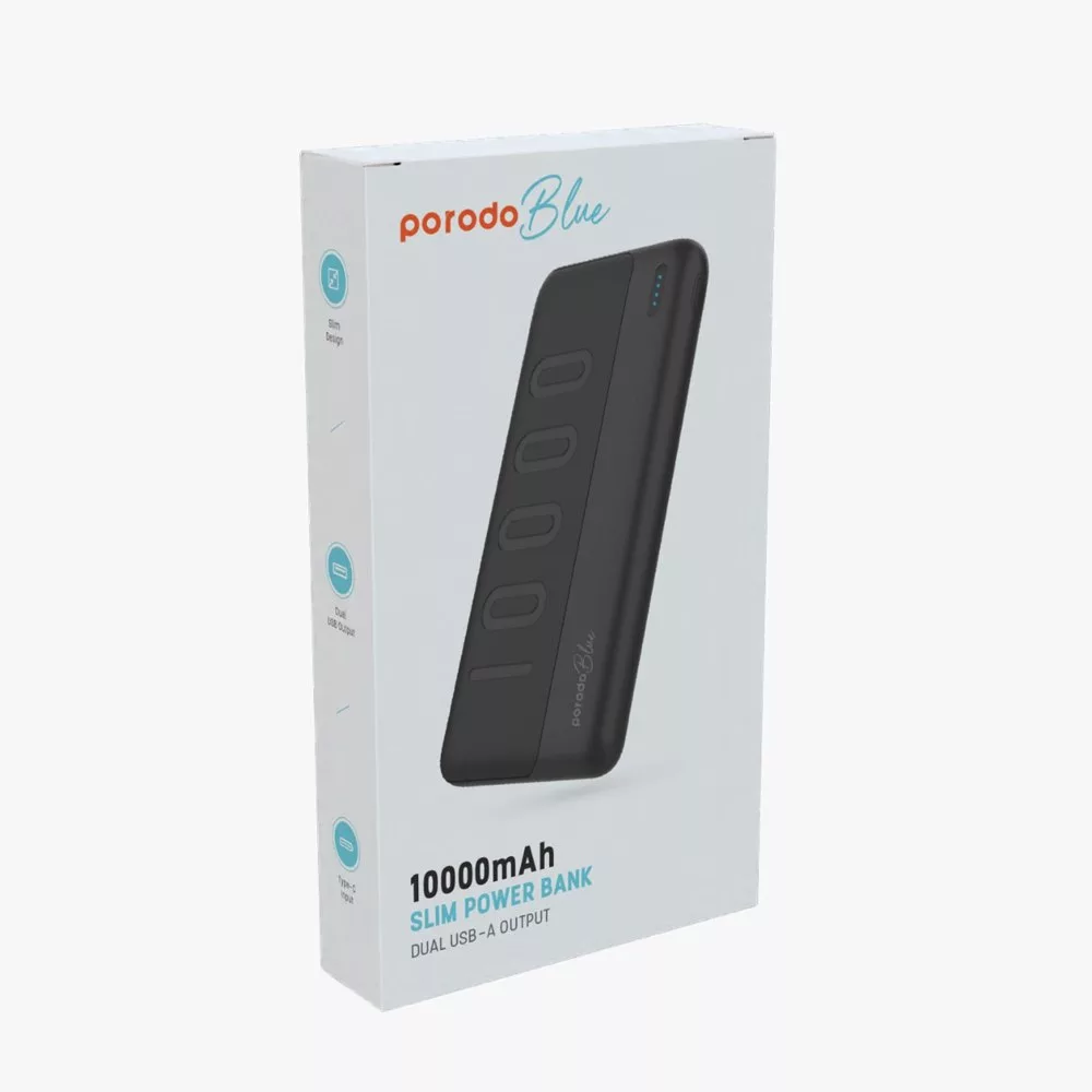 پاوربانک پرودو مدل SLIM POWER ظرفیت 10000 میلی آمپر ساعت