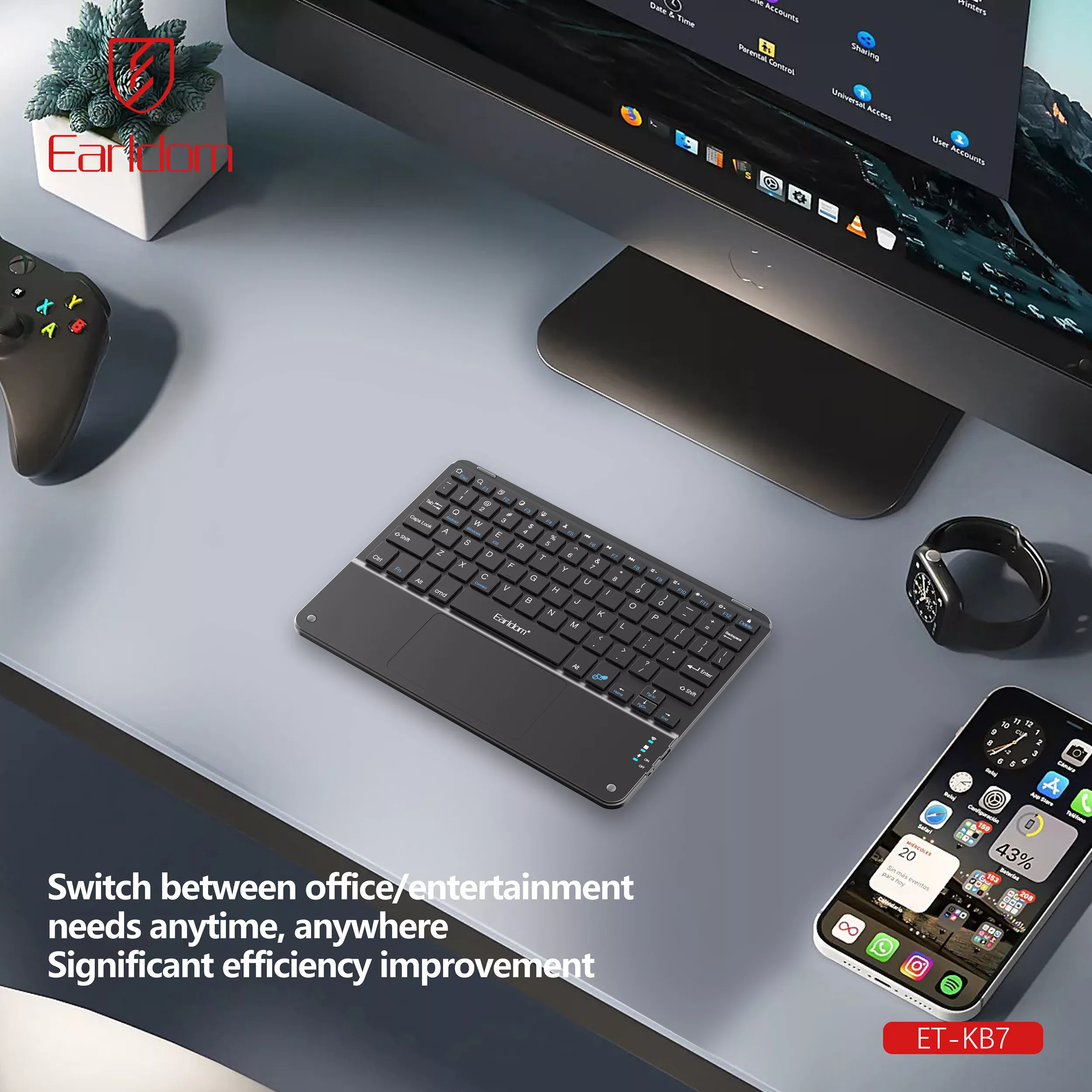 کیبورد بی سیم ارلدام مدل KB7