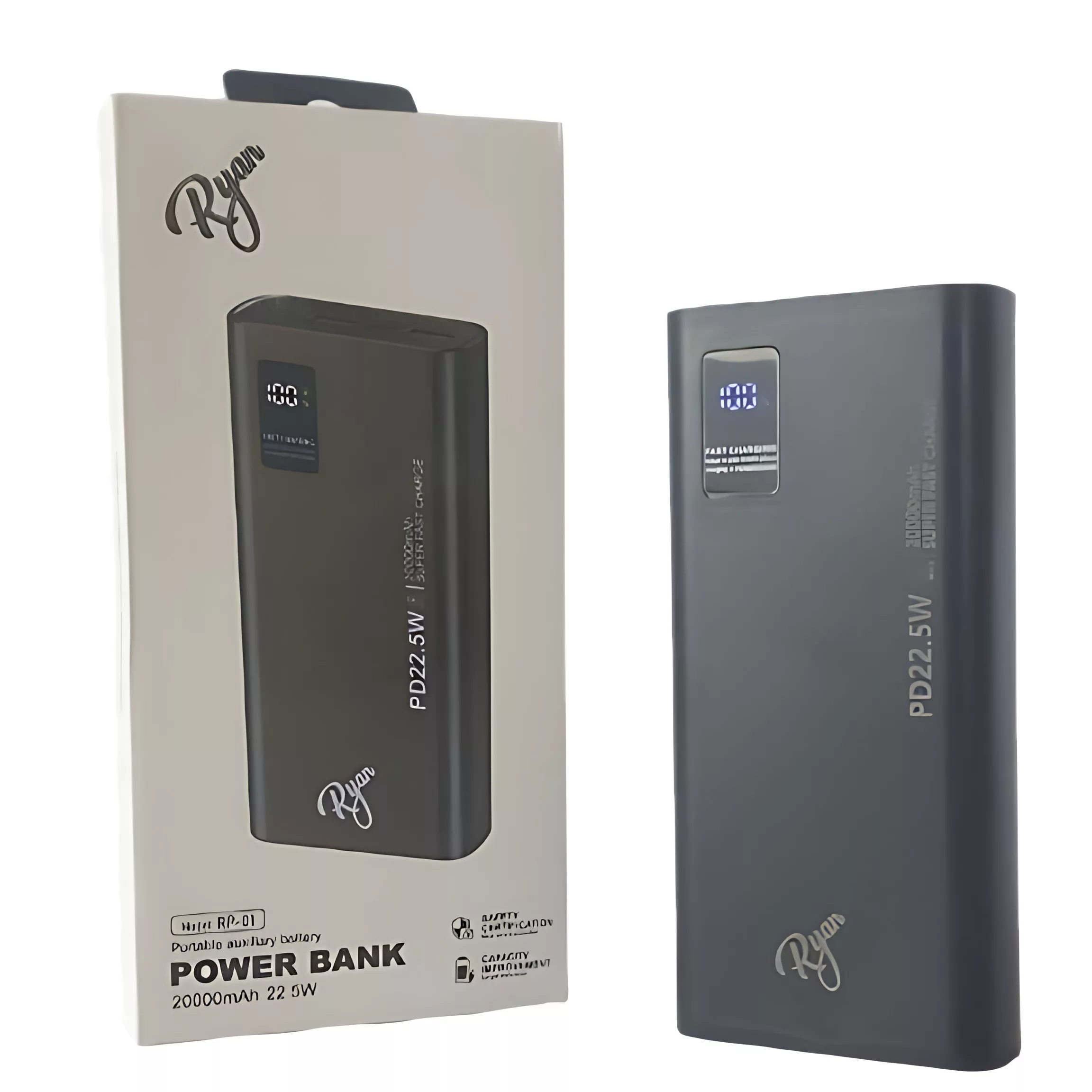 پاوربانک ریان مدل RP-01  ظرفیت 20000 میلی آمپر ساعت