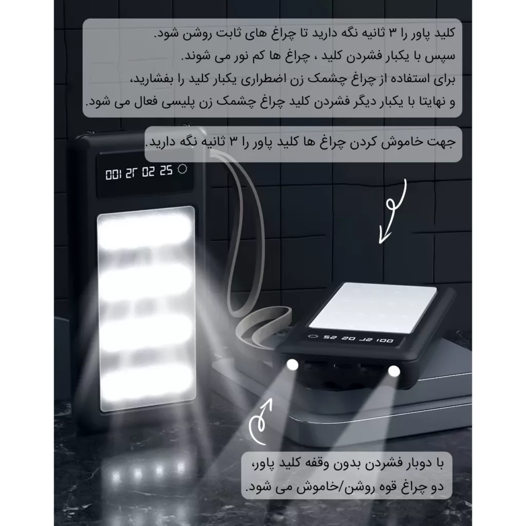 پاوربانک پی زد ایکس مدل C161 ظرفیت 30000 میلی آمپر ساعت