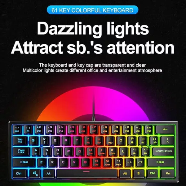 کیبورد مخصوص بازی نورث پلاس مدل KEYBOARD PHANTOM K301