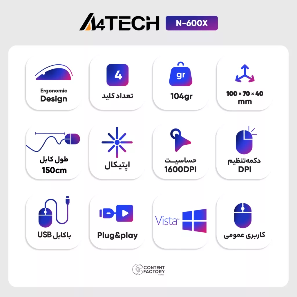 ماوس ای فورتک مدل N-600X