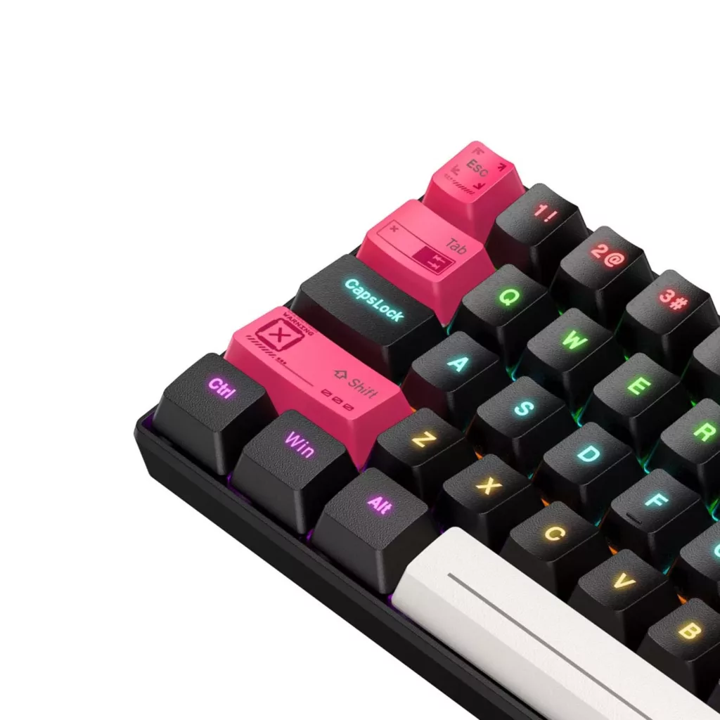 کیبورد گیمینگ اونیکوما مدل G55 RGB، مکانیکال سوییچ قهوهای، Tenkeyless، نورپردازی RGB