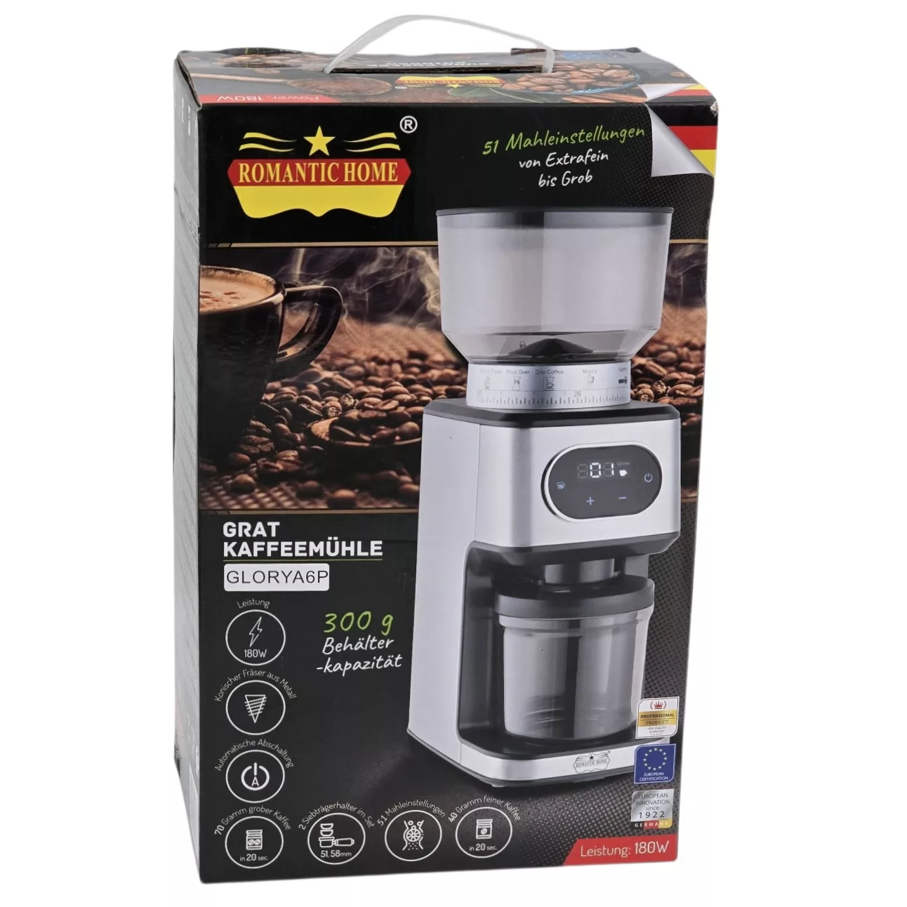 آسیاب قهوه رومانتیک هوم مدل GLORYA6P