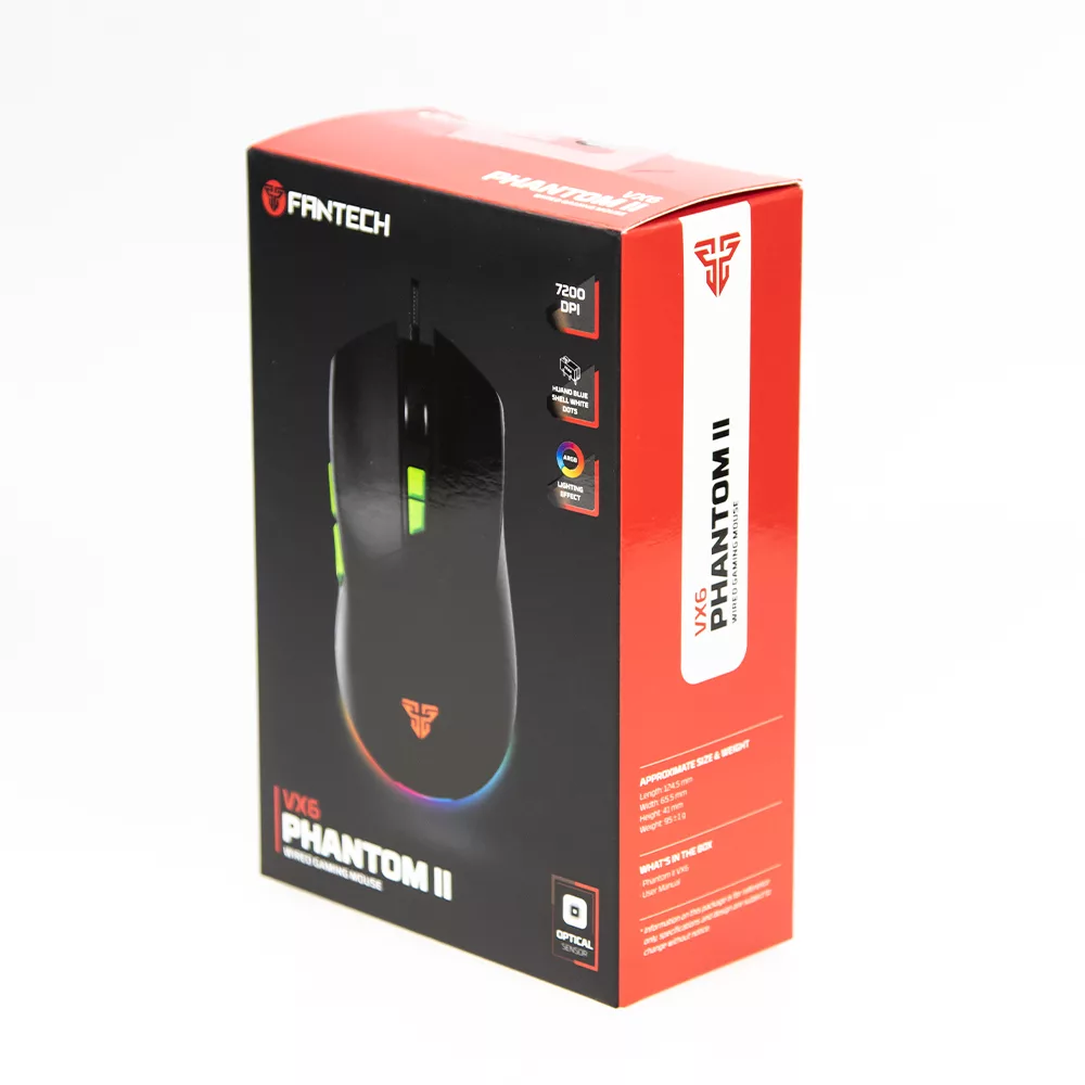 ماوس گیمینگ سیم دار فنتک مدل  Phantom II VX 6 Wired 7200DPI