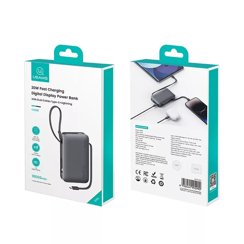 پاوربانک یوسمز مدل CD228 ظرفیت 10000 میلی آمپر