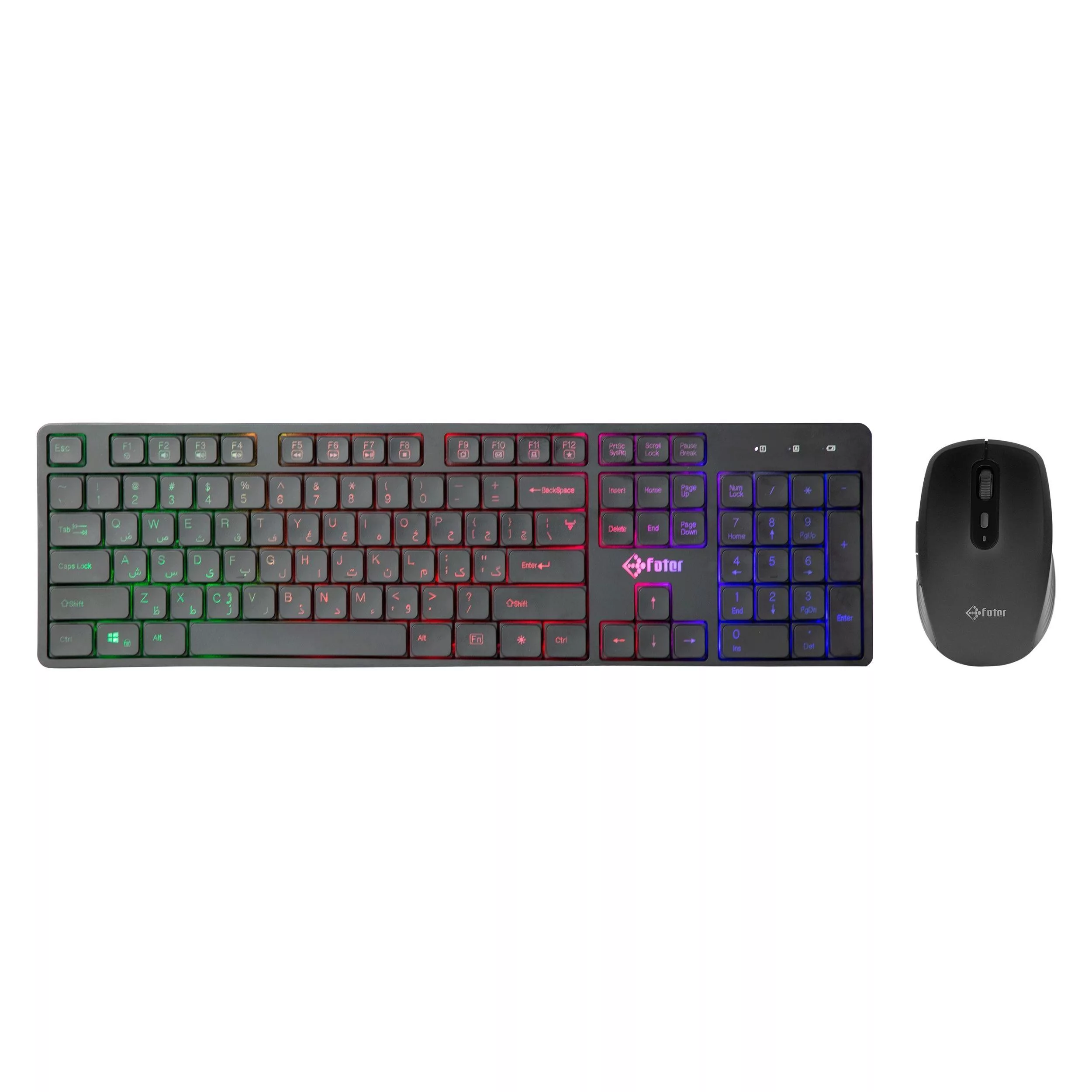 کیبورد و ماوس گیمینگ فاطر مدل CWR-7000B، سوییچ ممبران، Full-Size، نورپردازی RGB