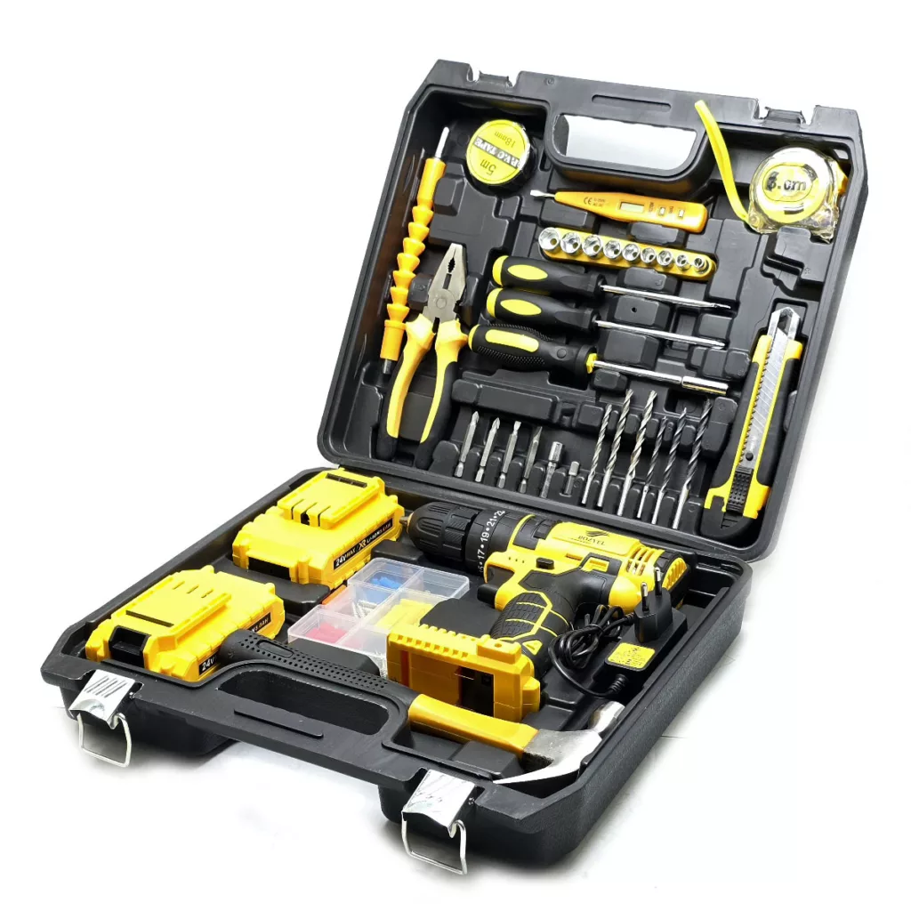 مجموعه 96 عددی دریل پیچ گوشتی شارژی چکشی بوزیل مدل 24V