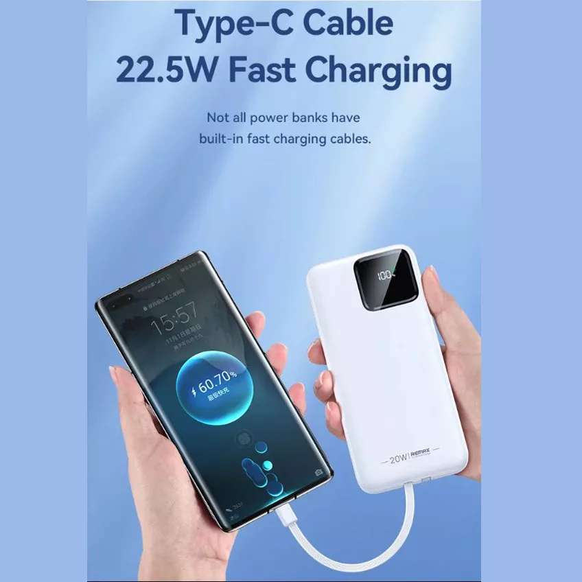 پاوربانک ریمکس مدل Fast Charge 513 ظرفیت 20000 میلی آمپر ساعت