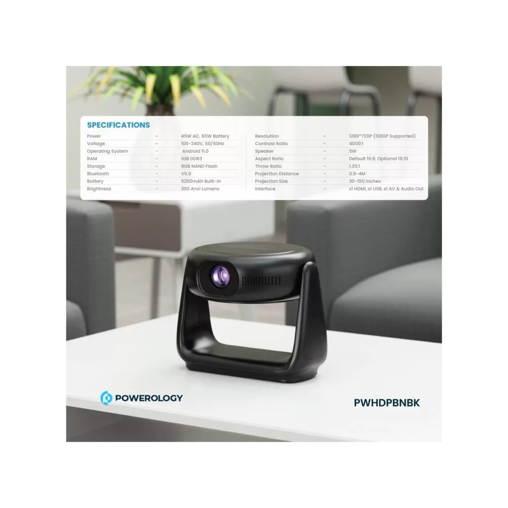 ویدئو پروژکتور پاورولوجی مدل PWHDPBNBK