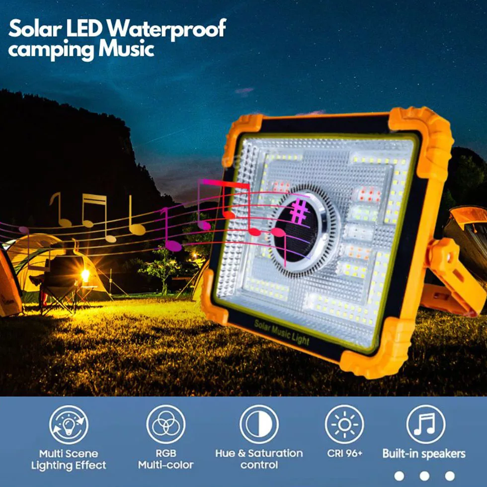 اسپیکر بلوتوثی قابل حمل مدل سولار طرح پروژکتور رقص نور