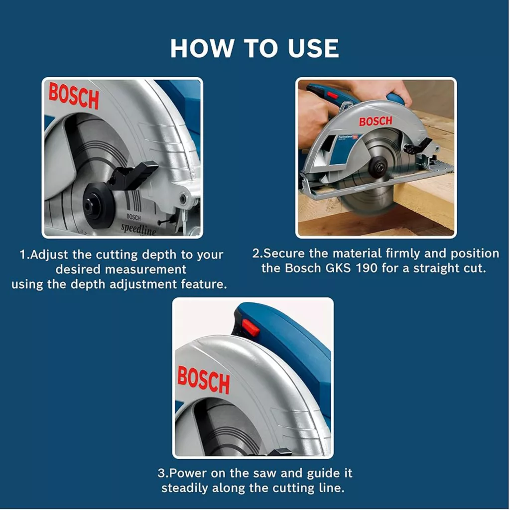 اره دیسکی 1400 وات بوش مدل GKS 190 به همراه تیغه یدکی 170میلیمتری 12دندانه