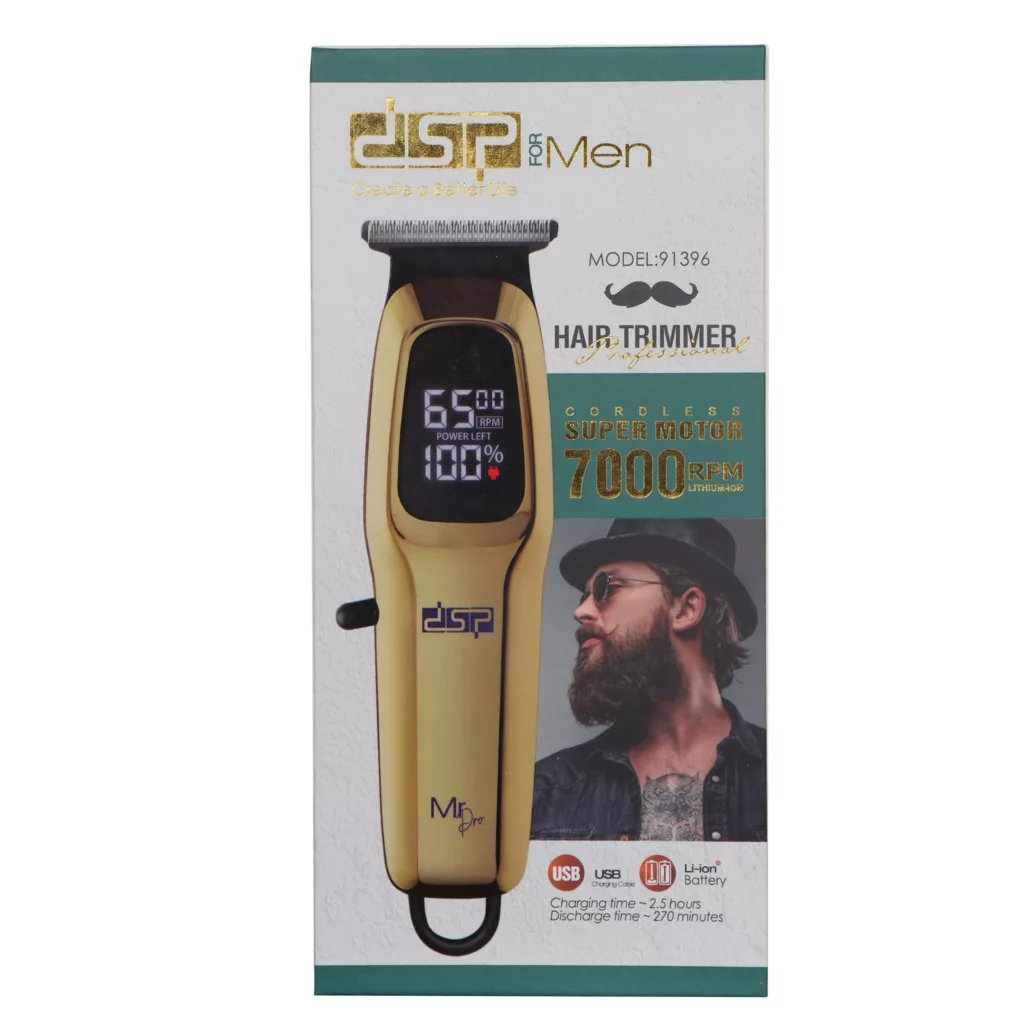 ست ماشین اصلاح موی صورت و بدن دی اس پی مدل CORDLESS SUPER، اصلاح به صورت صفر زن، منبع انرژی با باتری قابل شارژ، تکنولوژی اصلاح به صورت تریم، مدت زمان شارژ 150 دقیقه و مدت زمان استفاده پس از شارژ 270 دقیقه، بههمراه کابل شارژ USB، برس تمیزکننده، روغن