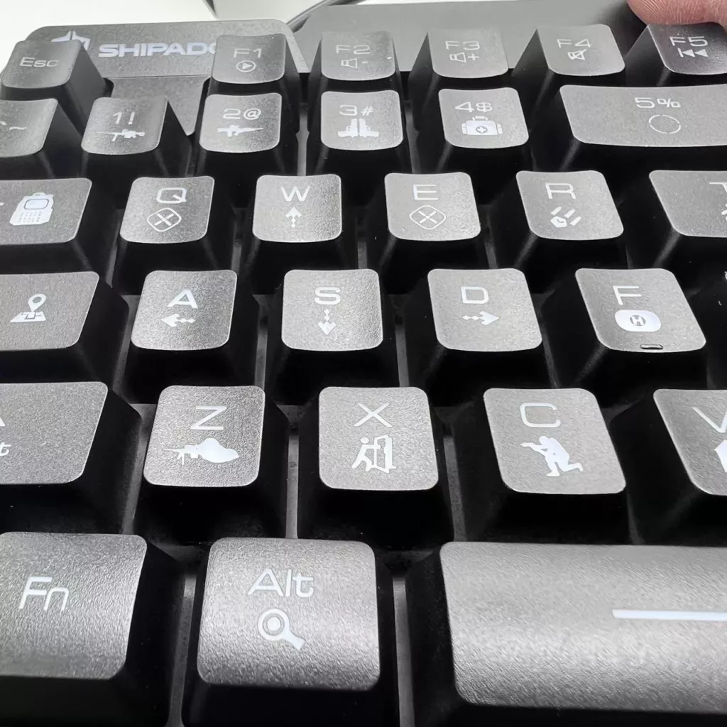 کیبورد گیمینگ شیپادو مدل RGBF6، سوییچ ممبران، Tenkeyless، نورپردازی LED RGB