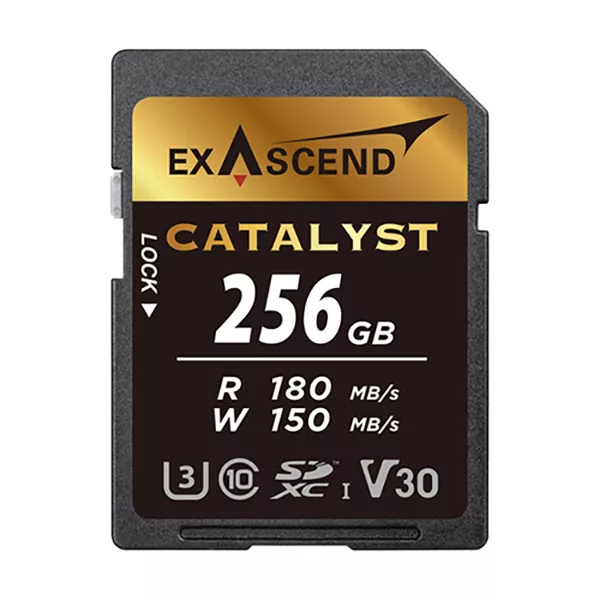 کارت حافظه SD اکساسند مدل Catalyst کلاس 10 استاندارد UHS-I U3 سرعت 180MBps ظرفیت 256 گیگابایت