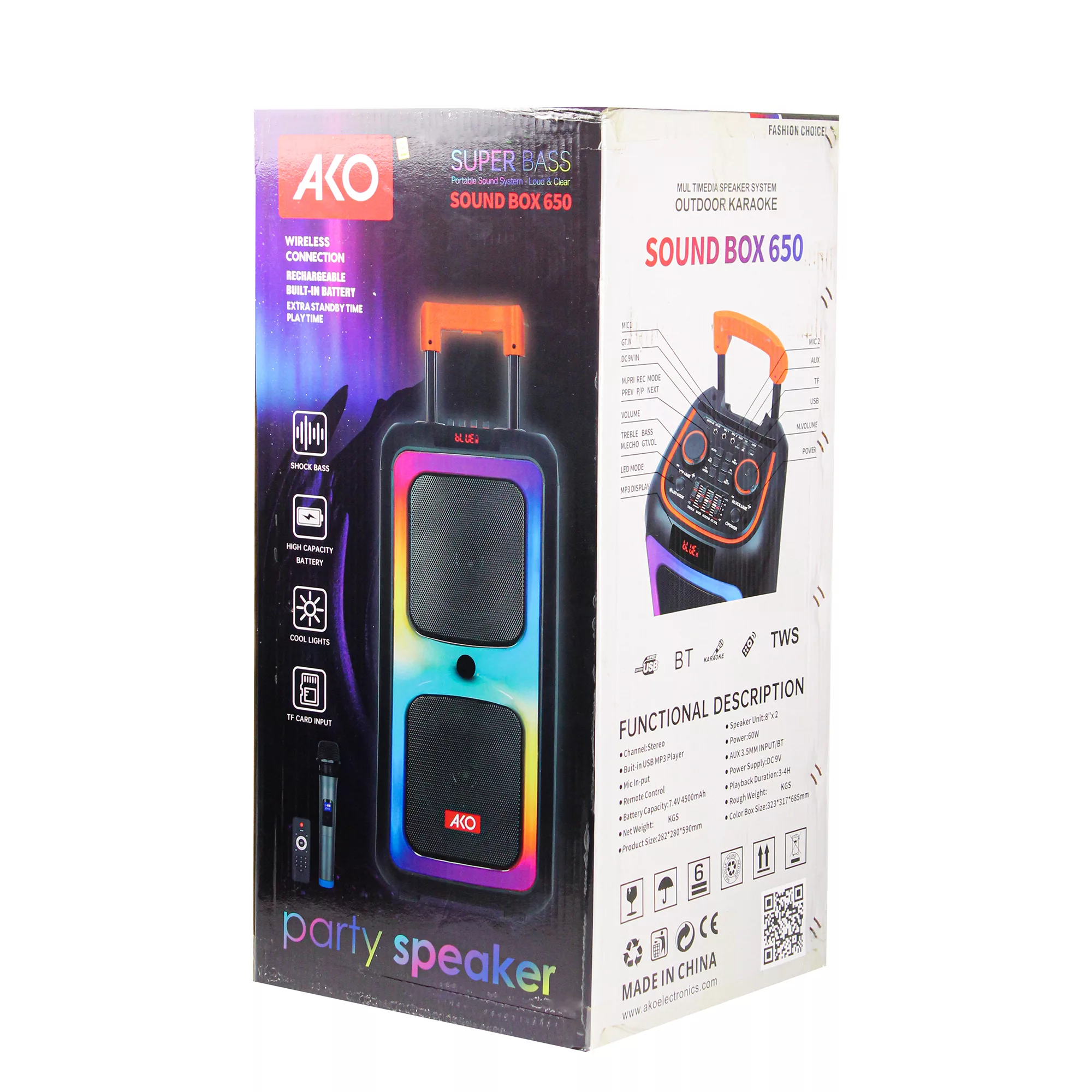 اسپیکر بلوتوثی قابل حمل آکو مدل Sound box 650