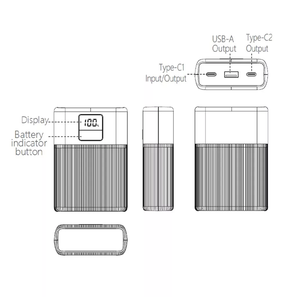 پاوربانک تراست مدل P265D ظرفیت 10000 میلی آمپر ساعت