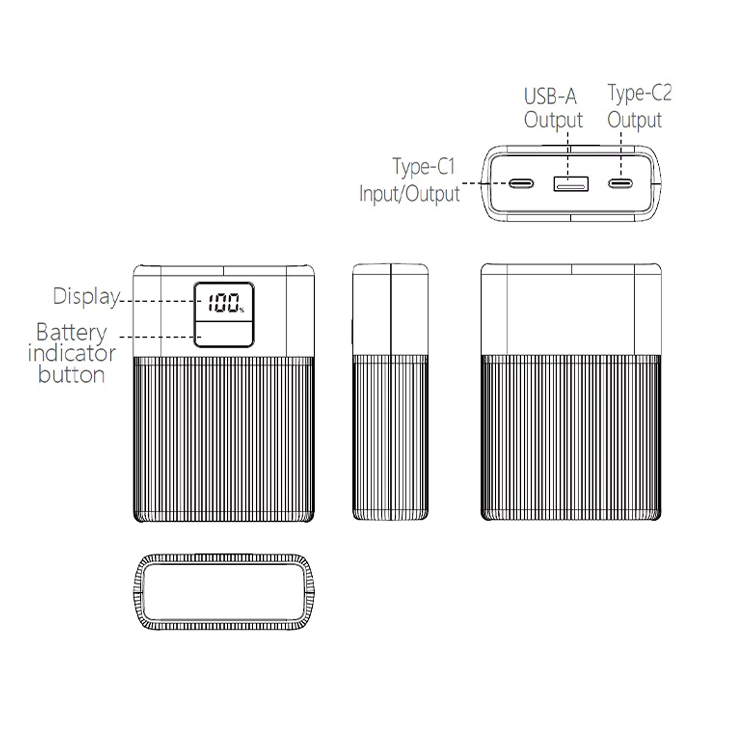 پاوربانک تراست مدل P265D ظرفیت 10000 میلی آمپر ساعت