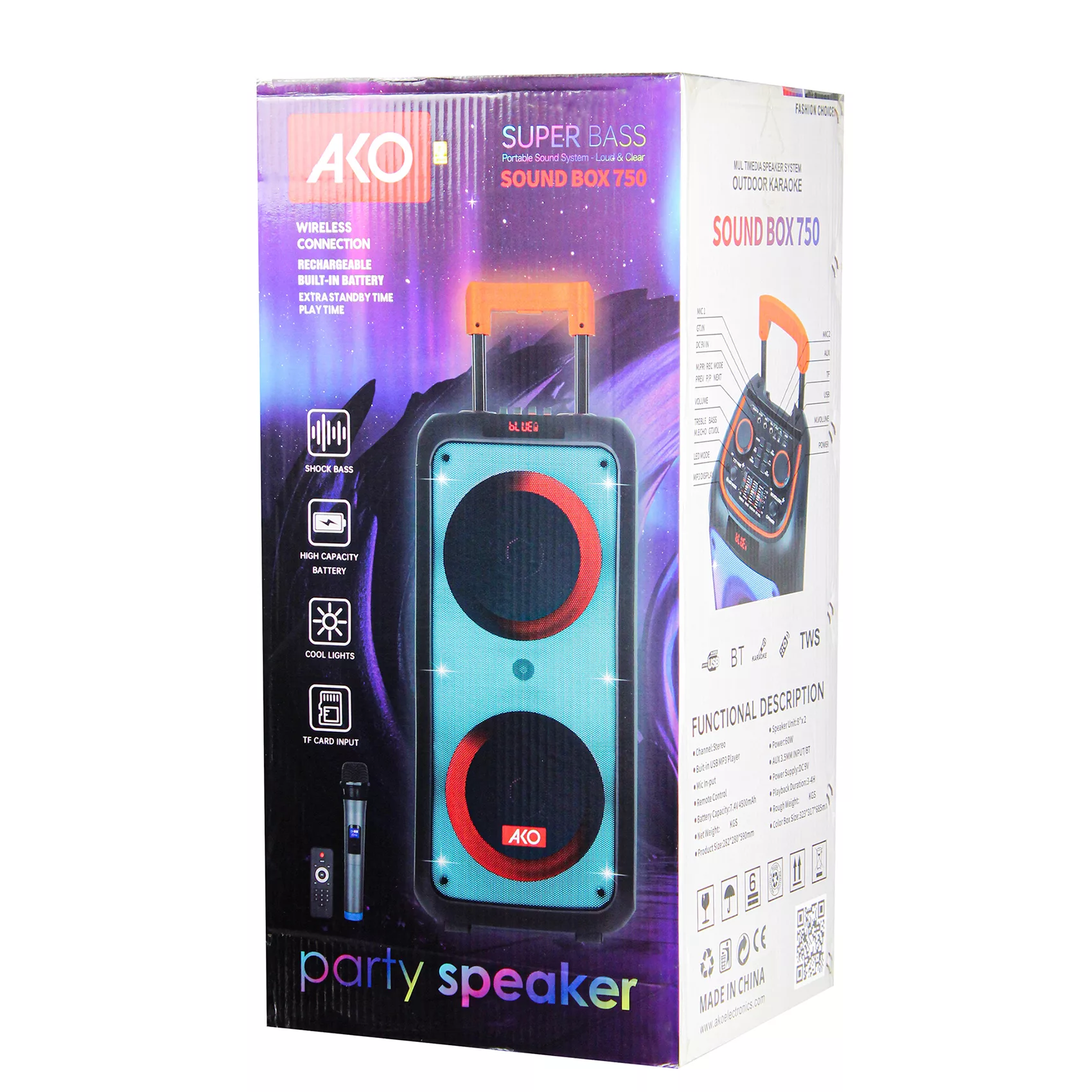 اسپیکر قابل حمل آکو مدل Sound box 750