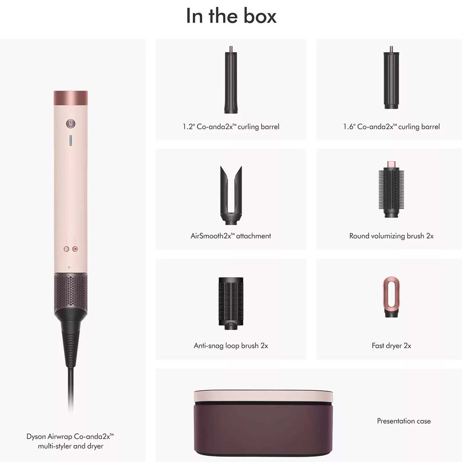 سشوار برسدار حالتدهنده دایسون مدل Airwrap Co-anda2x Straight+Wavy