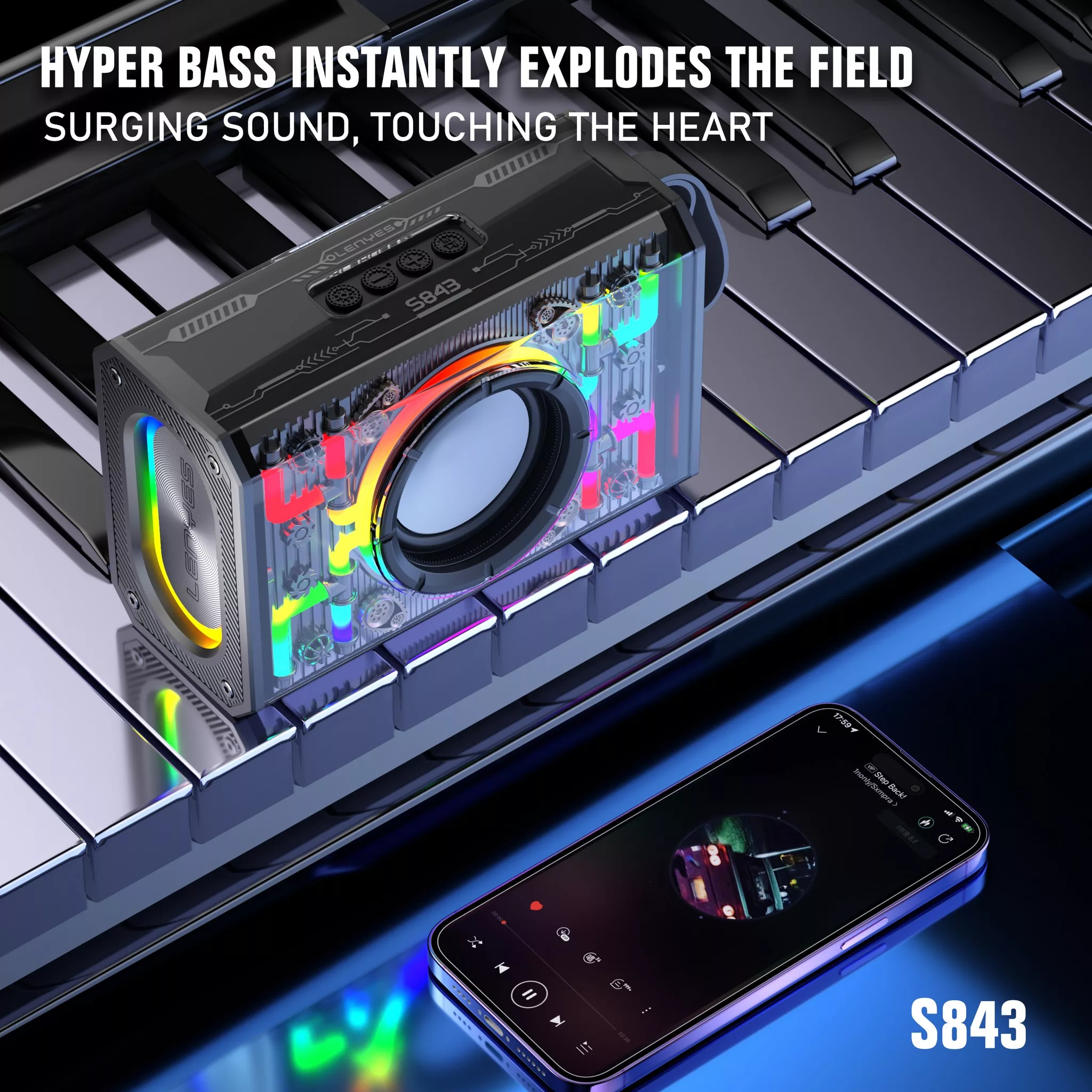 اسپیکر بلوتوثی قابل حمل لنیز مدل S843