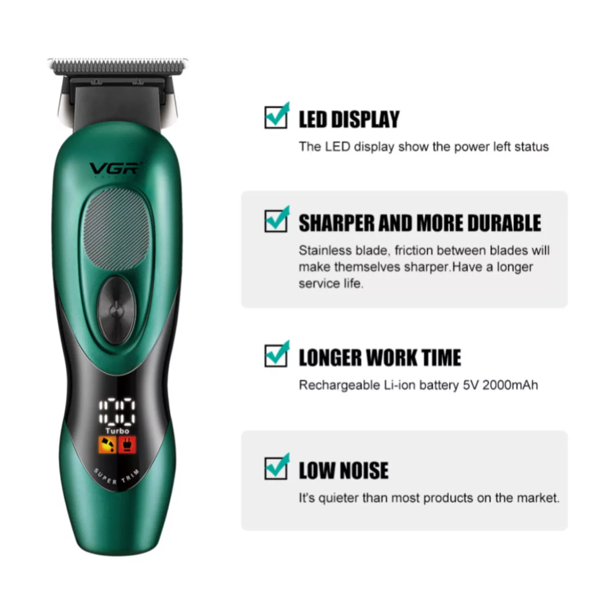 ماشین اصلاح موی سر و صورت وی جی ار مدل V-227