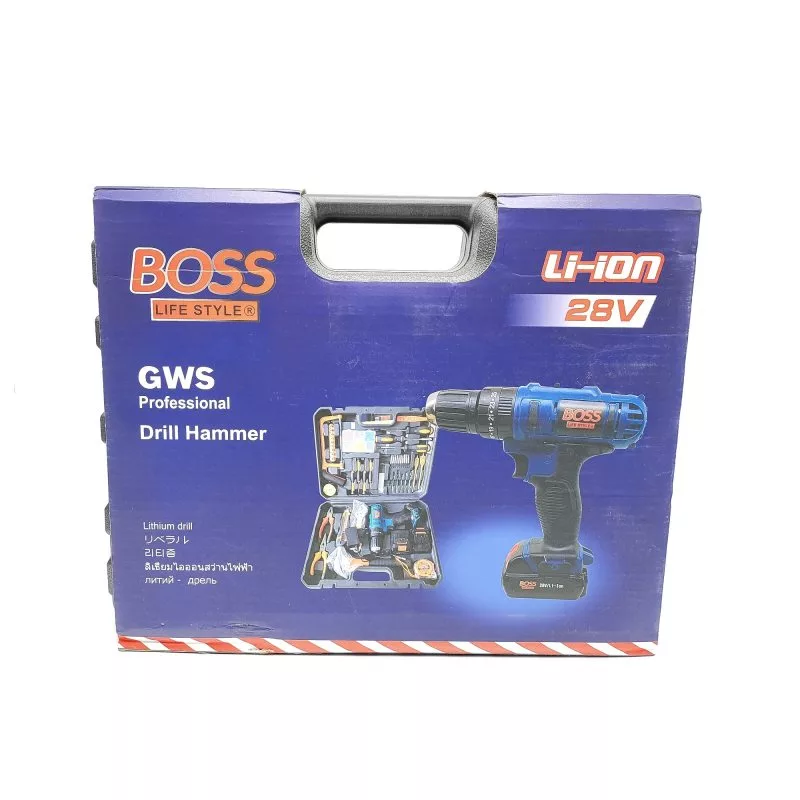 مجموعه 98 عددی دریل پیچ گوشتی چکشی شارژی باس مدل Li-ion