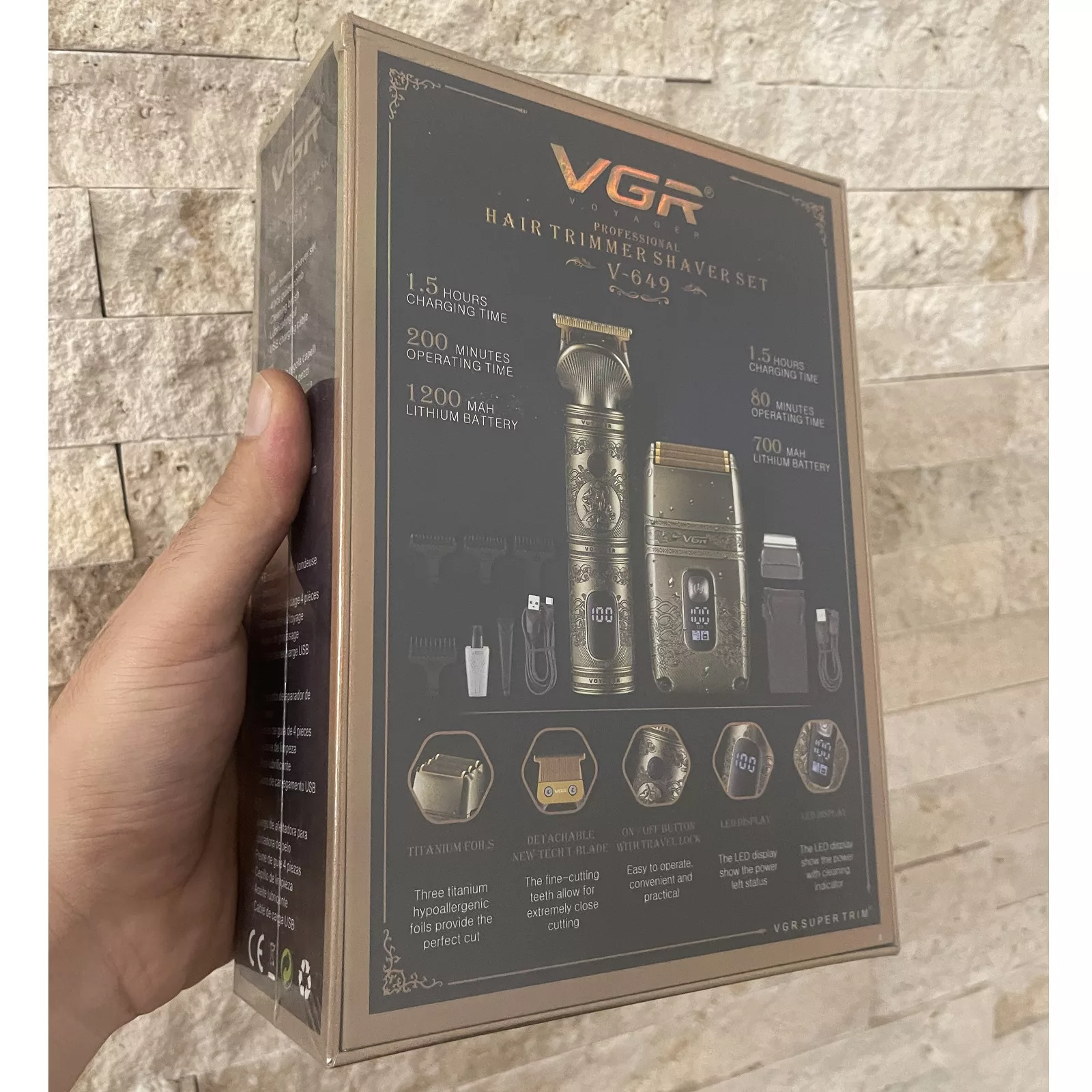 ست ماشین اصلاح موی صورت و بدن وی جی ار مدل V-649