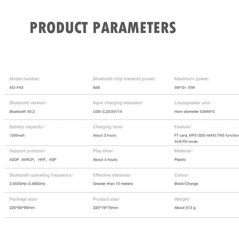 اسپیکر بلوتوثی قابل حمل ایکس او مدل f43